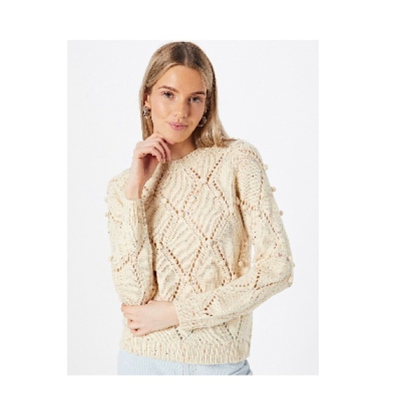 COPY - MINKPINK Womens Open-Knit Ball-Detail Sweater,Ivory, X- Large - Picture 3 of 7